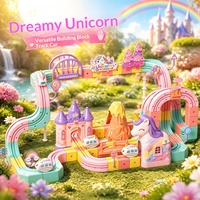 Circuit de Voiture Transformable Licorne Transfrontalier - Ensemble de Trois Pistes 40 Pièces en Plastique DIY Éducatif Anti-Gravité