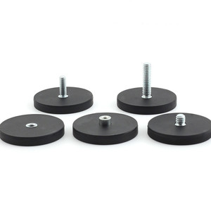 D66mm D88mm 1/4 Base magnética plana y perno Imanes de neodimio recubiertos de goma Soporte de montaje de ventosa - Product Image 5