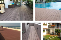 Plancher en WPC antidérapant imperméable personnalisé de 23 mm d'épaisseur pour jardin extérieur, balcon, terrasse