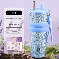 Cadeaux haut de gamme personnalisés : Gobelet isotherme de voyage en titane pur 710 ml, double paroi, avec couvercle à paille et cordon, pour l'extérieur