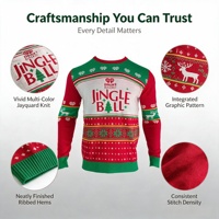 Pull de Noël pour homme en jacquard, thème musical clochettes, tricot festif, col rond, OEM ODM personnalisé, faible MOQ