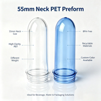 Préforme PET biodégradable de 55 mm, 730 g, 750 g, conforme aux normes FDA et ISO22000, préforme de bouteille en plastique pour contact alimentaire, pour seau d'eau jetable de 5 gallons
