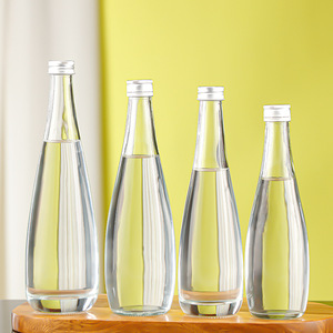 Botella de Vidrio Transparente Esmerilada de 200ml, 330ml, 500ml, 750ml, Forma de Pera Cónica, Vacía, para Vino, Jugo, Refresco, Bebidas, Agua, con Tapa, en Oferta - Product Image 3