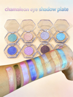 Palette de fards à paupières scintillants en gros, fards à paupières pressés à effet duo-chrome avec effet caméléon, haute pigmentation et éclatants