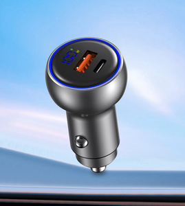 Encendedor de Cigarrillos Vertical con Pantalla LED, 2 Puertos Qc3.0 30w 100w, Cargador de Coche USB Tipo-C para Teléfono Móvil - Product Image 3