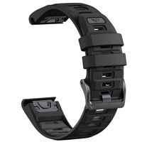Bracelet de montre en silicone à double couleur 22 mm 26 mm à ajustement rapide pour Garmin Fenix8 /7X/Forerunner 965/Instinct 2X Sport