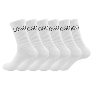 Custom for Solid Color Knitted Combed Cotton Crew <strong>Socks</strong> Shock-Absorbing Men's Women's Mid-Calf Sport <strong>Socks</strong> - Product Image 2