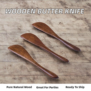 Ensembles de couverts en bois épais de style japonais pour beurre, crème, pâtisserie, fromage et confiture, exportés par ZF Global - Product Image 2