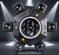 Projecteur de scène à tête mobile 150W à 6 bras, lumière LED RGBW à motifs laser, effet stroboscopique doré DMX pour discothèque, soirée, certifié CE FCC