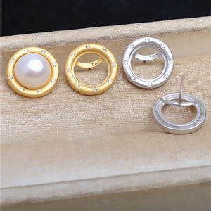 ถาดเงินแท้ S925 ลายหินอ่อนสีฟ้า ขนาด 10.7 มม. ขอบด้าน ลายดอกทานตะวัน สำหรับทำต่างหู - Product Image 2