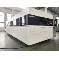 Machine de découpe laser fibre CNC à 4 axes, refroidie par eau, haute vitesse, 3015, 3000W, haute productivité, pour tôles et acier inoxydable, modèle fermé