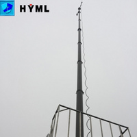 Source de lumière LED polygonale de mât télescopique extérieur polyvalent pour l'antenne de toit de bâtiment et les poteaux de lampe de jardin Utilisation polyvalente
