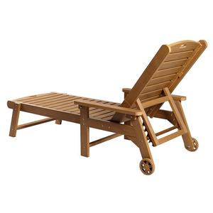 Moderne Outdoor-Schwimmbad-Lounge Sonnenliege Gartenmöbel Strand HDPE Kunststoff-Holz Sonnenliege Stühle mit Rädern - Product Image 3
