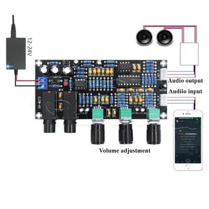 RHH XH-M273 PT2399 DC 12-24V เครื่องขยายเสียงดิจิตอลคาราโอเกะเสียงสะท้อนไมโครโฟนควบคุม