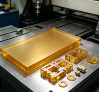 Plaque en plastique technique Polysulfone (PSU) ambre naturel, découpe sur mesure pour pièces de machines médicales