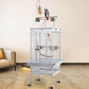 Toptan ekstra büyük beyaz Metal kuş kafesi rahat demir tohum Catcher için hayvan düğün dekoratif kuş uçuş kafesleri - Product Image 2