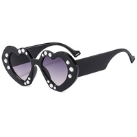 4352 bonbons diamant en forme de coeur coloré lunettes de soleil pour femmes luxe strass fête petites lunettes de soleil femme