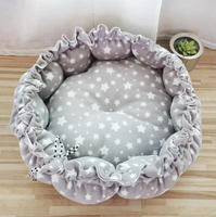 Lit pour animaux domestiques 2 en 1, lavable, rond, pour chiens et chats, nid en peluche, écureuil, vente en gros, collection