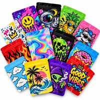 Sacs en Mylar en gros 3,5g 7g 14g 28g, pochettes plates personnalisées avec logo imprimé, fermeture à glissière et thermoscellage