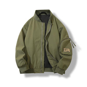 CCG5173 - Veste unie pour homme, veste grande taille pour adolescent, veste homme pour le printemps, l'automne et l'hiver, tissu en toile, décontractée - Product Image 3