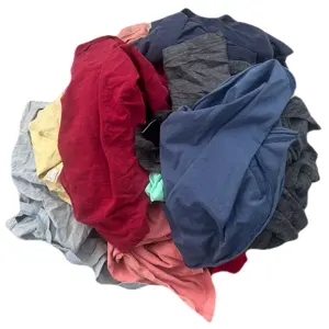 Strong Supplier Industrial Wiping Rags Textile Waste White Cotton Rags Mixed Dark Colored T-shirt 100% Cotton Rags for Cleaning