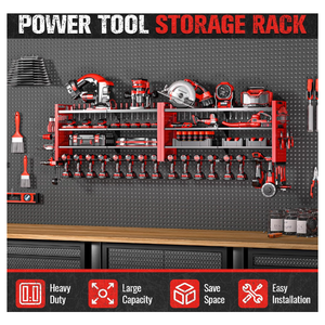 Giá đỡ dụng cụ điện siêu lớn gắn tường, giá đỡ dụng cụ không dây siêu bền 4 tầng, hệ thống tổ chức đồ dùng cho nhà để xe/xưởng - Product Image 2