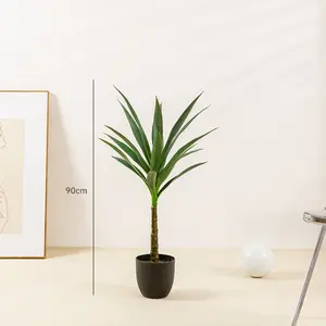 Árvore de vasos de plantas artificiais sisal de folhas grandes árvore bonsai