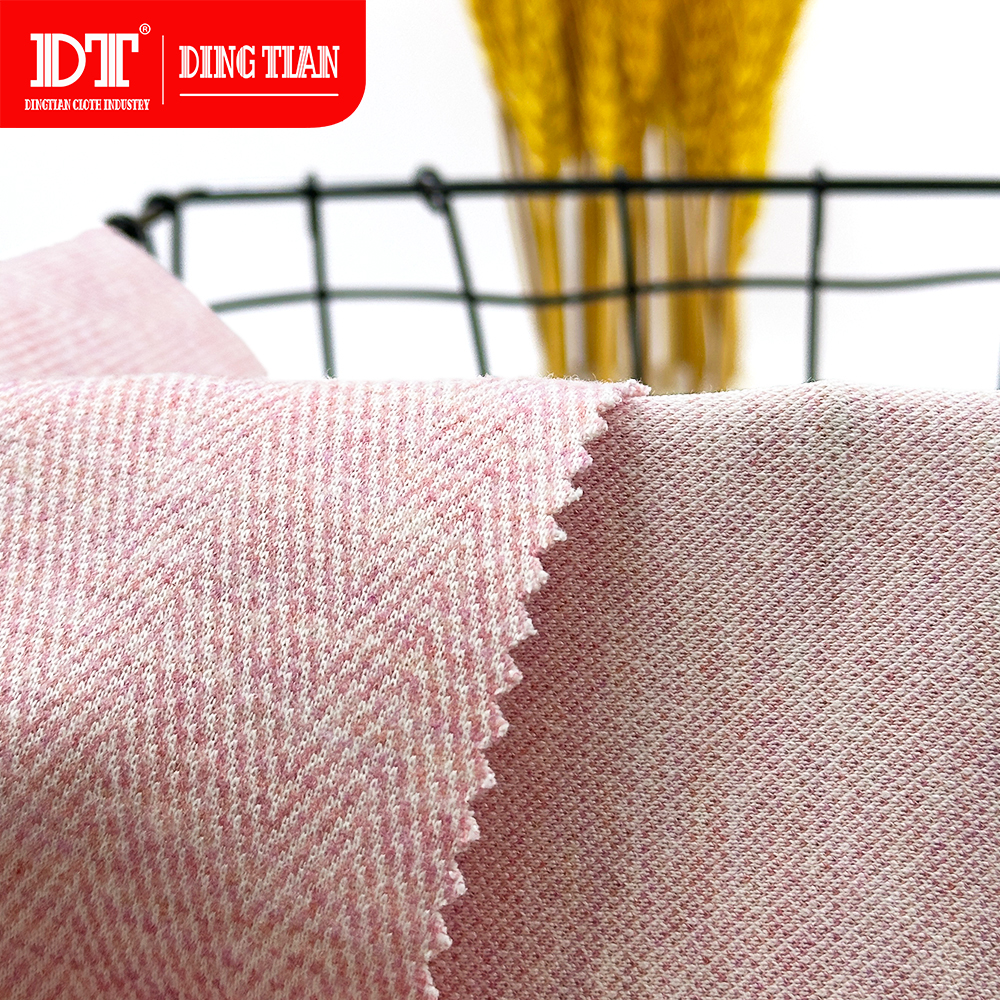 Dingtian Herringbone Single Sided Flange 260g Large Character Pattern Double-layer Double-sided Cashmere Wool Fabric Coat Fabric