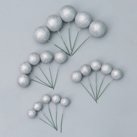 20 Stück Ball-Dekorationen Mini-Ballons Schaumstoffbälle Kuchenstecker Glitzerbälle für Geburtstags- und Hochzeitstorten-Dekorationen