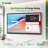 Pantalla Interactiva Todo en Uno Amdox de 65, 75 y 86 Pulgadas, Pizarra Inteligente con Cámara IA, Compartición Inalámbrica y Android 14