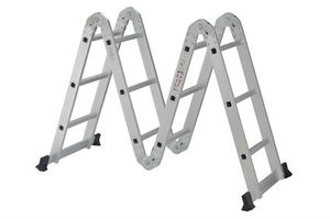 Échelle télescopique pliante industrielle en aluminium multi-usage avec tabourets d'échelle pour utilisation en supermarché, grande charnière 4x3, 2 <span class=keywords><strong>marches</strong></span> - Product Image 2