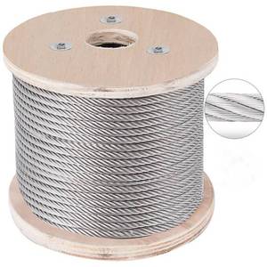 Venta Directa de Fábrica: Cable de Acero Inoxidable 304/316 Galvanizado 6x19, Acabado Brillante, Estándar ASTM, en Bobina de Madera, Corte a Medida - Product Image 1