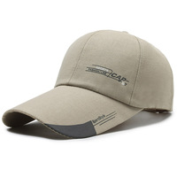 Gorras de Béisbol de Lona con Visera Extendida para Primavera/Verano, Protección Solar, Modelo con Letras, para Pesca