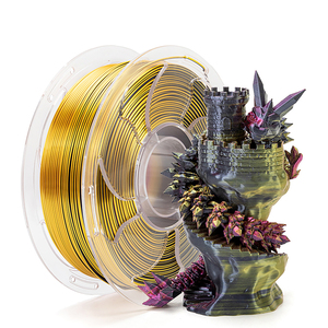 真丝三色聚乳酸长丝1.75毫米3D打印机金色 + 紫红色 + 黑色3D长丝1千克 (2.2磅) 聚乳酸真丝多色聚乳酸长丝 - Product Image 1
