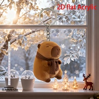 Porte-clés Capybara Adorable en Acrylique, Pendentif Animal de Dessin Animé, Breloque pour Sac, Décoration, Cadeau pour Sac à Dos, Clés de Voiture, Anniversaire, Noël