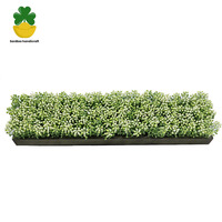 Plante Artificielle en Pot 53x17x8CM, Bonsaï Milan Jaune Fleuri avec Plateau en Bois pour la Maison, les Mariages et les Fêtes