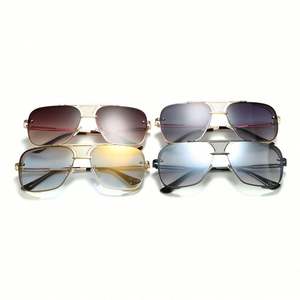 Lunettes de soleil carrées à monture métallique pour hommes et femmes, verres dégradés, UV400, Steampunk, nouvelle mode 2020 - Product Image 6