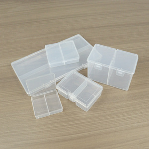 Transparent Plastic Storage Boxes 2 Compartment Rectangular Office Organizer For Cards Stationery Jewelry Beads Spare Parts - Product Image 1