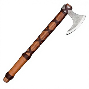 ขวานตัดไม้ใบมีดเหล็กตีขึ้นรูป ด้ามไม้ หัวมีหนวด สำหรับตัดฟืน - Product Image 3