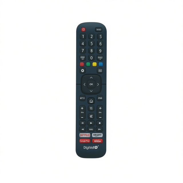 DigiVolt HiseNSE Plastic AAA Battery 4-Button TV Remote Control HI-49 Compatible Smart TV