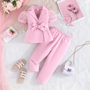 <span class=keywords><strong>Ropa</strong></span> de bebé, chaleco de Color sólido para niñas, pantalones de pierna <span class=keywords><strong>ancha</strong></span> florales, <span class=keywords><strong>ropa</strong></span> de 2 uds para niños, <span class=keywords><strong>ropa</strong></span> de moda para niños - Product Image 3