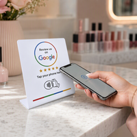 13,56MHz PVC-Tischständer mit NTAG213-Chip Wasserdichte Anpassbare Sprachversion NFC Google Geschenkkarte mit QR-Code