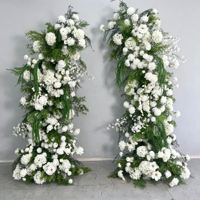 Telón de Fondo de Flores Artificiales de Alta Calidad en Blanco y Verde para Bodas, Arco Floral para Recepción, Decoración para Despedida de Soltera