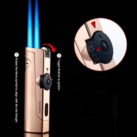 JOBON Jet Double flamme Portable silex torche briquet gaz Butane rechargeable pour cigare Cigarette accessoire de fumage avec boîte cadeau