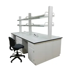 White Lab Island Laboratory Bench Working Table With Sink