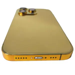 Custom gold frame housing back plate accept logo design custom for iphone gold housing luxury
