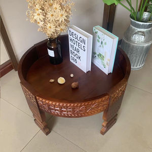 Table basse de rangement INNOVA personnalisable, style marocain moderne, faite à la main, durable, en bois massif blanc rustique, assemblage facile - Product Image 5