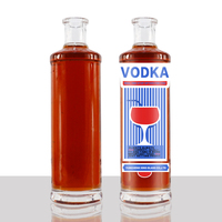 Bouteilles en verre transparent Super Flint personnalisées avec logo pour la vodka, le whisky, la tequila, le brandy, le rhum, fabricant d'usine, vente en gros
