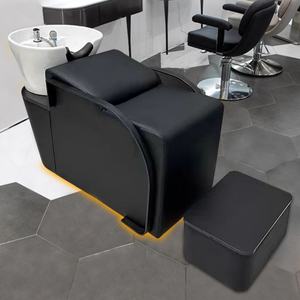Unidad de Lavado para Salón de Belleza, Lavacabezas con Asiento Ajustable y Lavabo de Cerámica Inclinable - Product Image 2