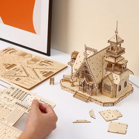 Puzzle 3D en bois de production en masse, style Cottage Européen, commande en gros pour loisirs créatifs et décoration intérieure